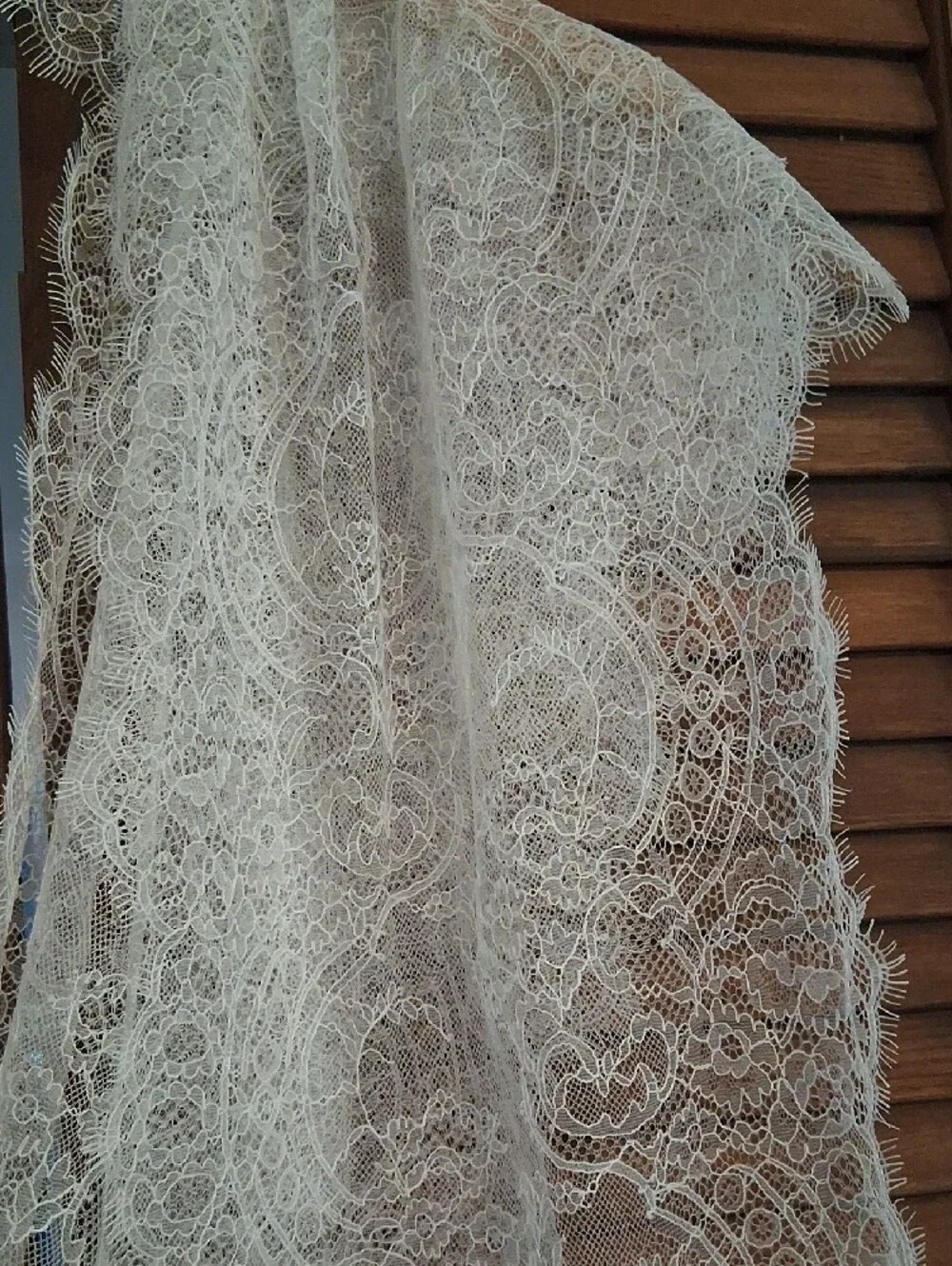 Sheer Lace Bridal Wrap Scarf - White